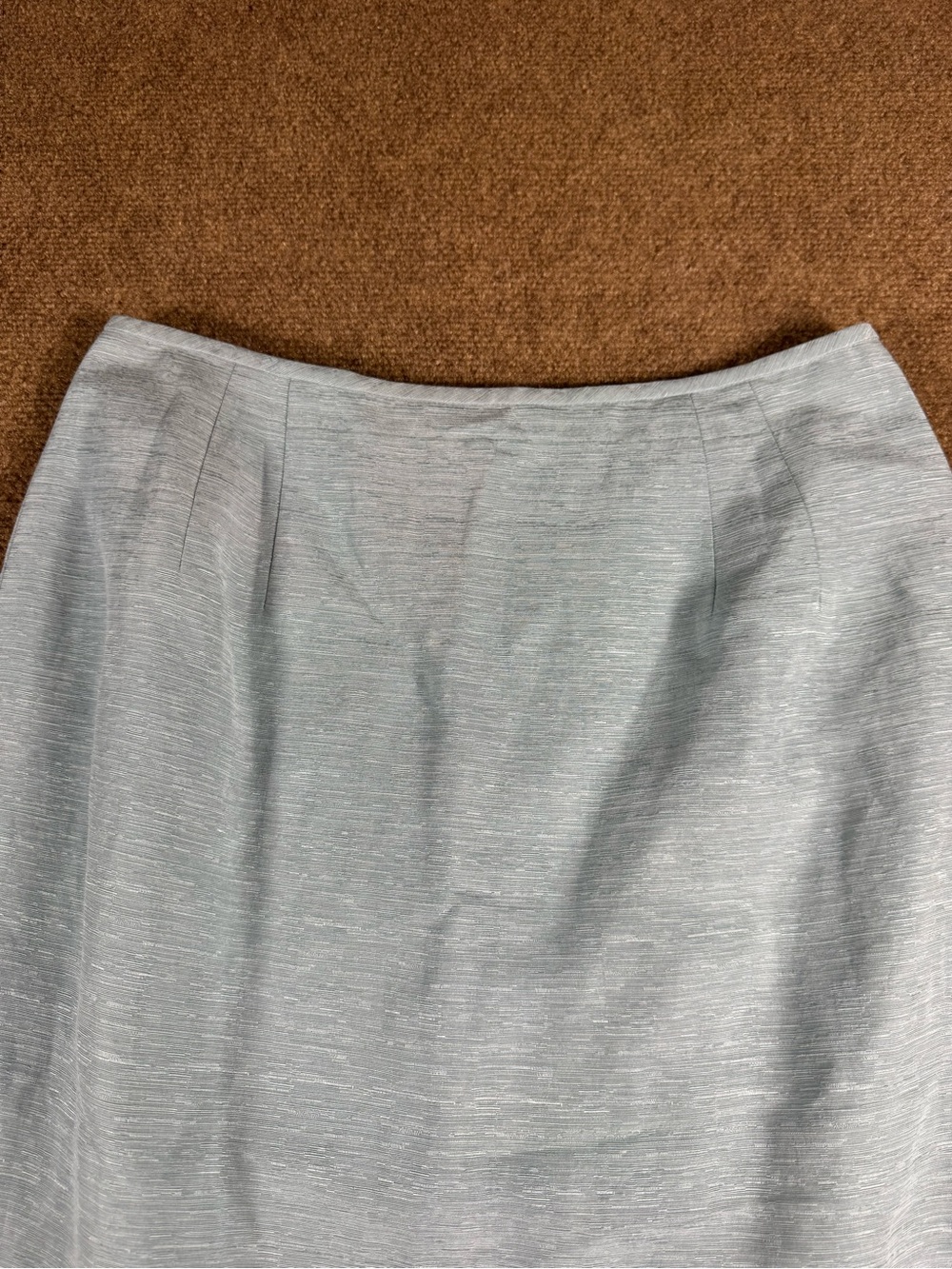 Vintage Linen and Silk Pencil Skirt Size 10 Zip up Light Blue Women's Formal - Picture 3 of 11